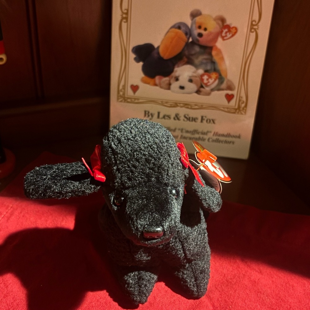 TY plush Gigi the black poodle retired with stamp tag errors